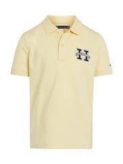 Tommy Hilfiger Yellow Regular Fit Short Sleeved 100% Cotton Polo Shirt - Image 4 of 6