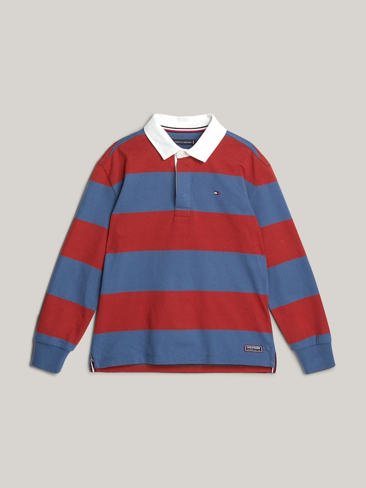 Tommy Hilfiger Blue Colourblock Polo Sweatshirt - Image 4 of 4