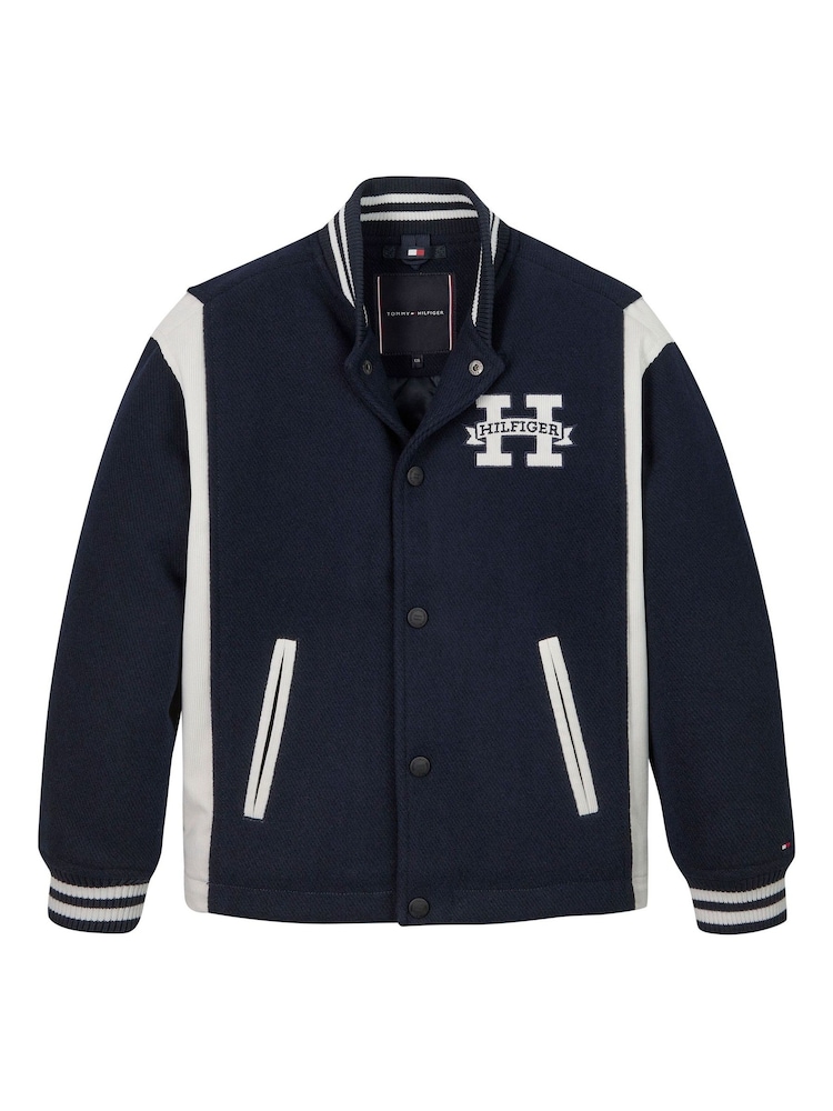 Tommy Hilfiger Blue Padded Bomber Jacket - Image 1 of 4