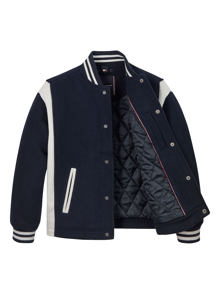 Tommy Hilfiger Blue Padded Bomber Jacket - Image 2 of 4