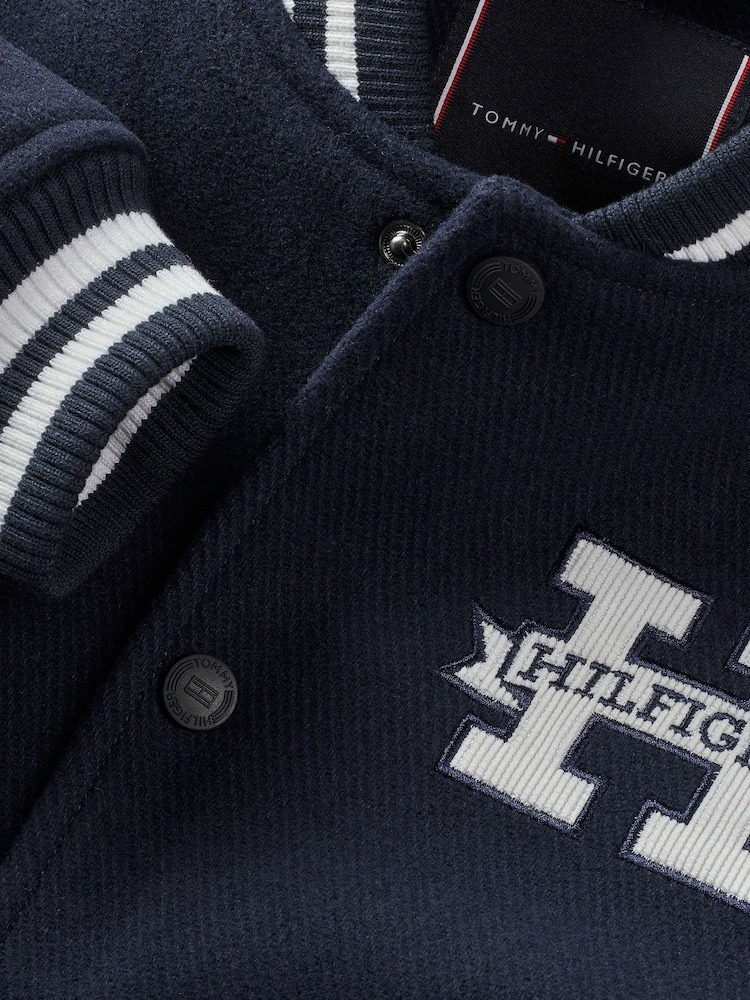 Tommy Hilfiger Blue Padded Bomber Jacket - Image 4 of 4