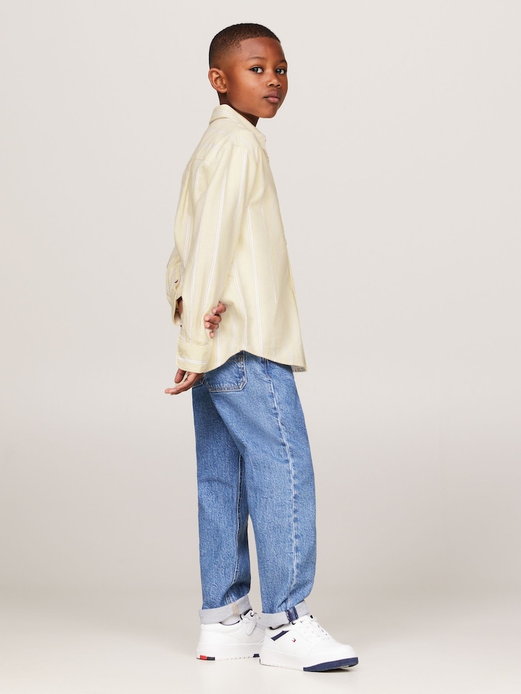 Tommy Hilfiger Yellow Monotype Stripes Shirt - Image 2 of 4 Tommy Hilfiger Yellow Monotype Stripes Shirt - Image 2 of 4
