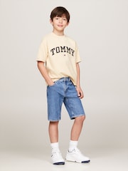 Tommy Hilfiger Ivory Varsity Embroidered 100% Cotton T-Shirt - Image 1 of 5