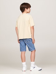 Tommy Hilfiger Ivory Varsity Embroidered 100% Cotton T-Shirt - Image 2 of 5