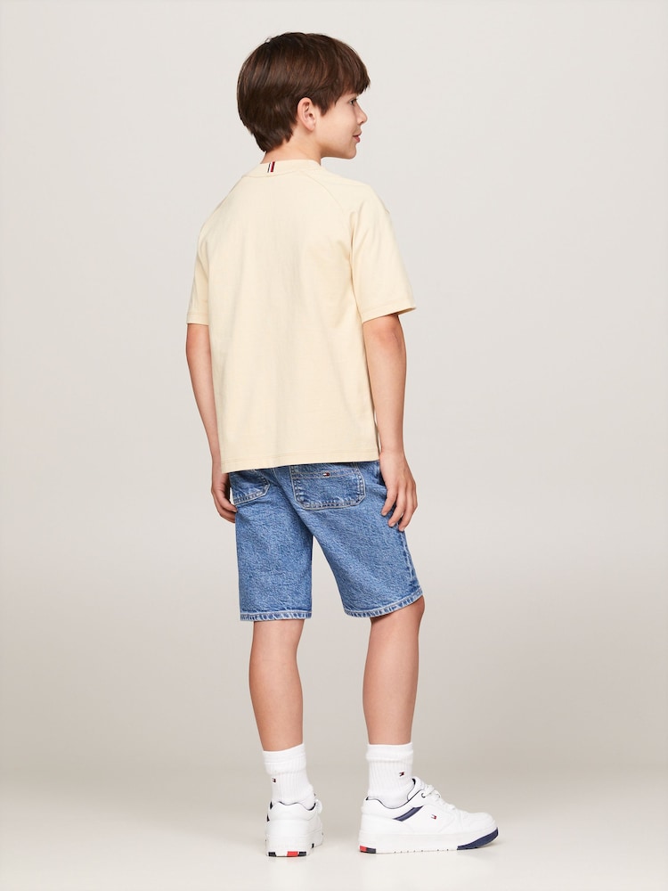 Tommy Hilfiger Ivory Varsity Embroidered 100% Cotton T-Shirt - Image 2 of 5