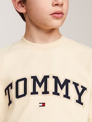 Tommy Hilfiger Ivory Varsity Embroidered 100% Cotton T-Shirt - Image 3 of 5