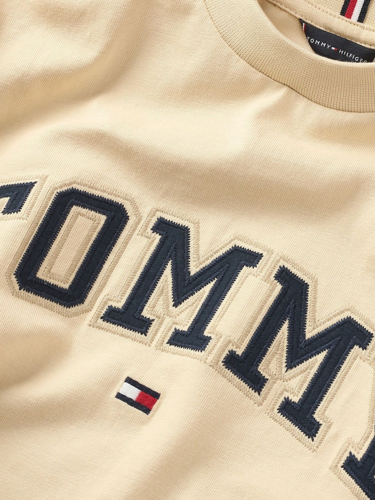 Tommy Hilfiger Ivory Varsity Embroidered 100% Cotton T-Shirt - Image 5 of 5