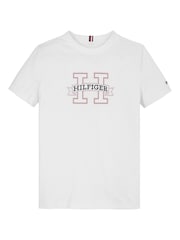 Bela - Tommy Hilfiger majica običajnega kroja s potiskom iz 100% bombaža - Slika 1 iz 5