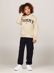 Tommy Hilfiger White Varsity Embroidered 100% Cotton Hoodie - Image 1 of 4