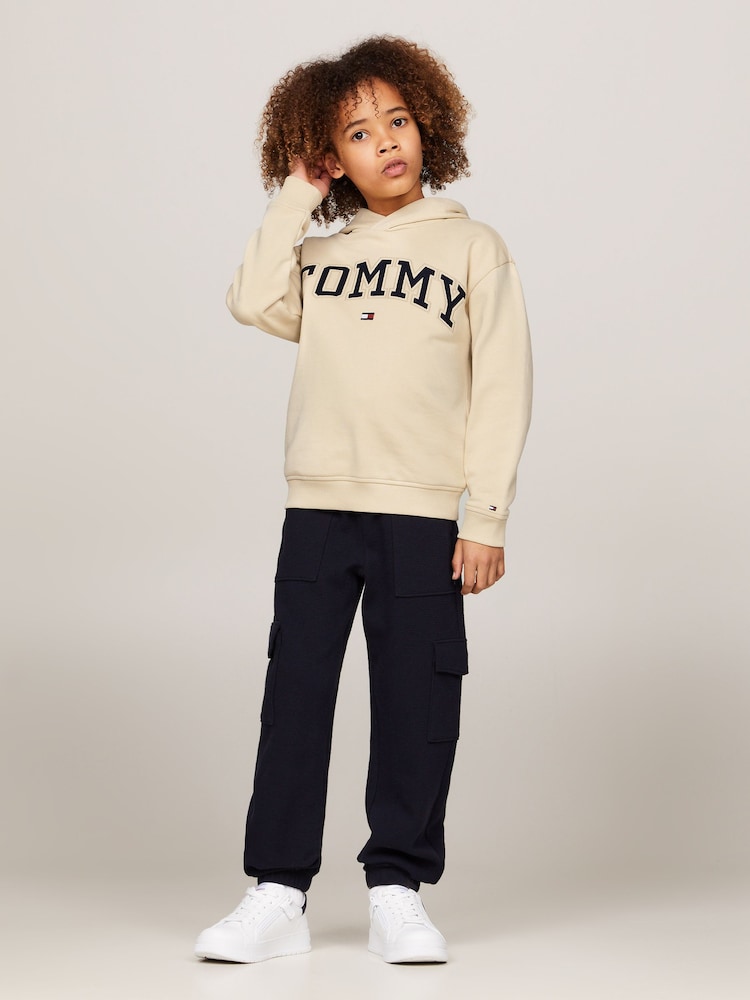 Tommy Hilfiger White Varsity Embroidered 100% Cotton Hoodie - Image 1 of 4