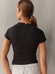 self. Black Fitted Rib T-Shirt - Image 3 of 8