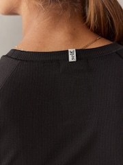 self. Black Fitted Rib T-Shirt - Image 5 of 8