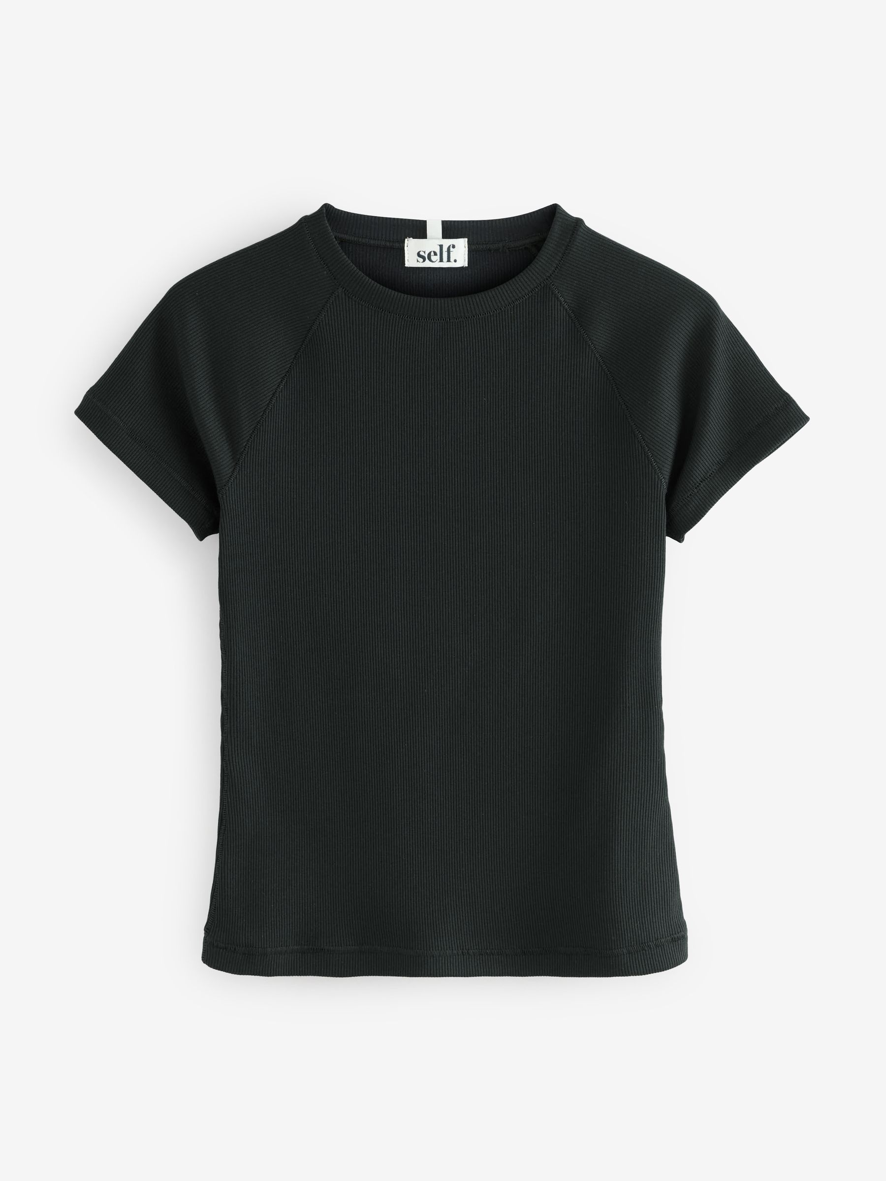 Buy self. Black Fitted Rib T-Shirt from Next USA
