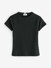 self. Black Fitted Rib T-Shirt - Image 6 of 8