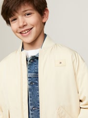 Tommy Hilfiger White Padded Bomber Jacket - Image 3 of 5