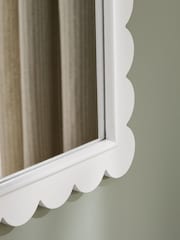 White Scallop Edged Wall Mirror - Image 2 of 5