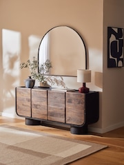 Black Wide Arch Over Mantle Wall Mirror - Image 1 of 5