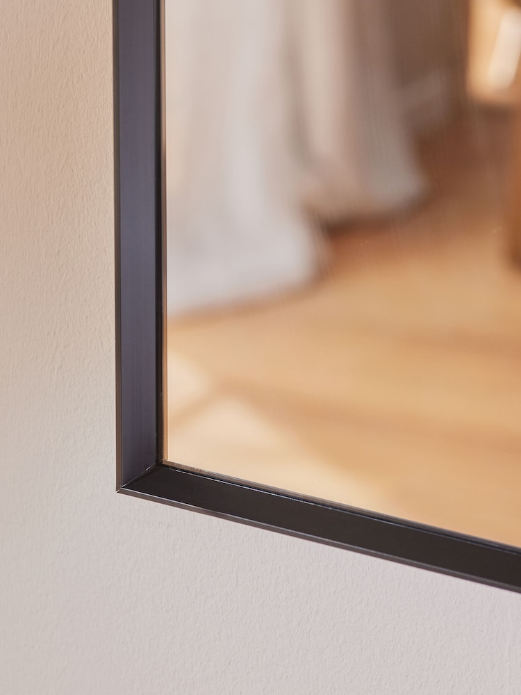 Black Wide Arch Over Mantle Wall Mirror - Image 2 of 5
