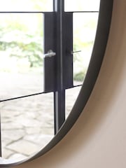 Black Round 90cm Wall Mirror - Image 3 of 6