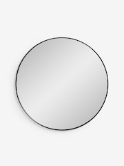 Black Round 90cm Wall Mirror - Image 4 of 6