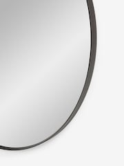 Black Round 90cm Wall Mirror - Image 5 of 6