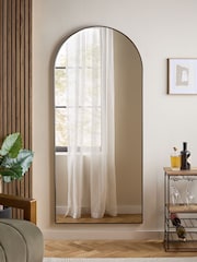 Black Extra Large Metal Arch Full Length Leaner Mirror - Image 1 of 6