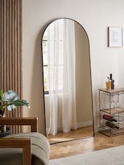 Black Extra Large Metal Arch Full Length Leaner Mirror - Image 2 of 6