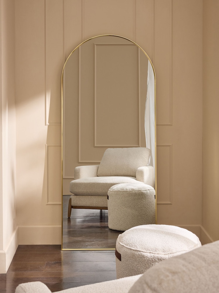 Gold Extra Large Metal Arch Full Length Leaner Mirror - Image 2 of 6