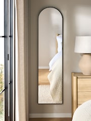 Black Slimline Arch Full Length Wall Mirror - Image 1 of 5