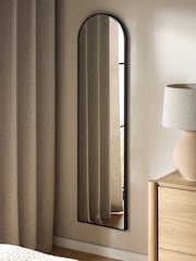Black Slimline Arch Full Length Wall Mirror - Image 2 of 5