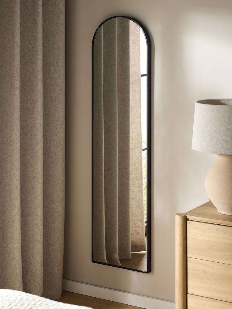 Black Slimline Arch Full Length Wall Mirror - Image 2 of 5