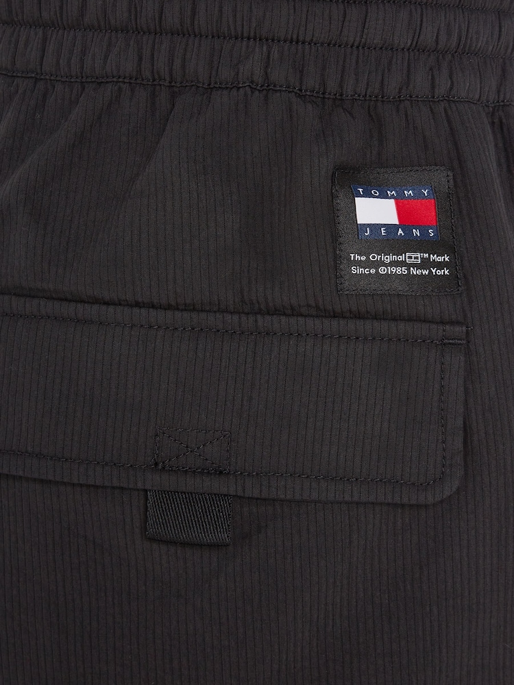 Tommy Jeans Black Windpant Technical Cotton Trousers - Image 6 of 6 Tommy Jeans Black Windpant Technical Cotton Trousers - Image 6 of 6