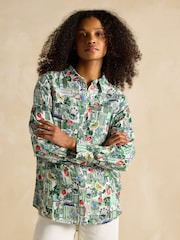 Joules Maeva Tennis Print Relaxed Fit 100% Linen Shirt - Image 1 of 8