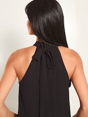 Lipsy Black Bow Detail Halter Top - Image 3 of 4