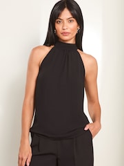 Lipsy Black Bow Detail Halter Top - Image 4 of 4