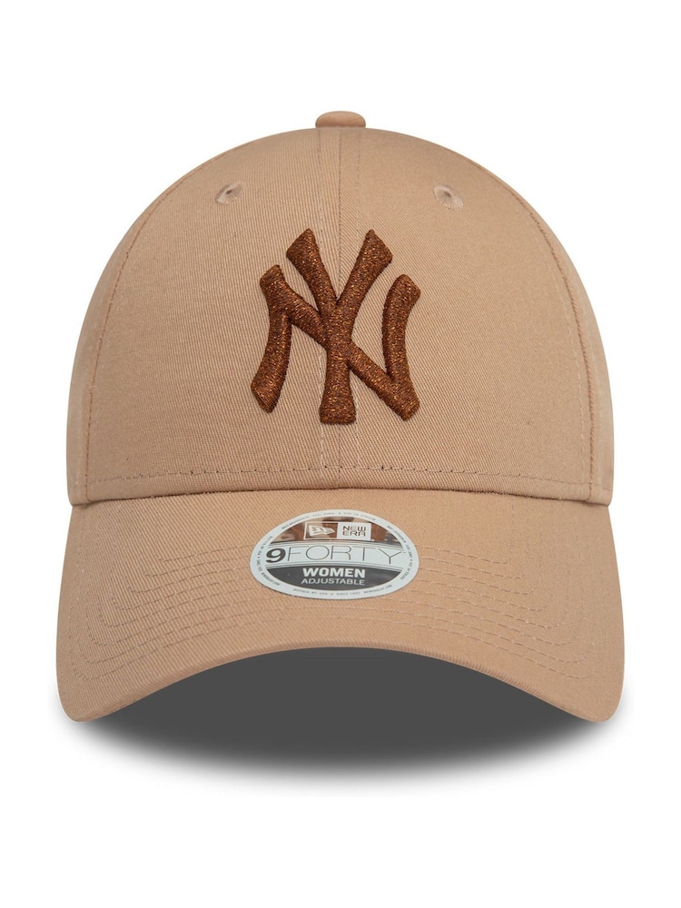New Era Womens 100% Cotton Metallic 9Forty Brown Hat - Image 1 of 5