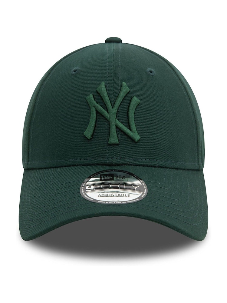 New Era Green Mens New York Yankees League Essential 9FORTY 100% Cotton Cap - Image 1 of 5
