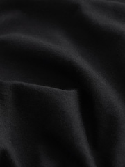Black Roll Neck Essential Long Sleeve 100% Cotton T-Shirt - Image 8 of 8