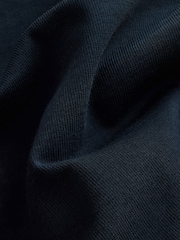 Navy Blue Roll Neck Essential Long Sleeve 100% Cotton T-Shirt - Image 8 of 8