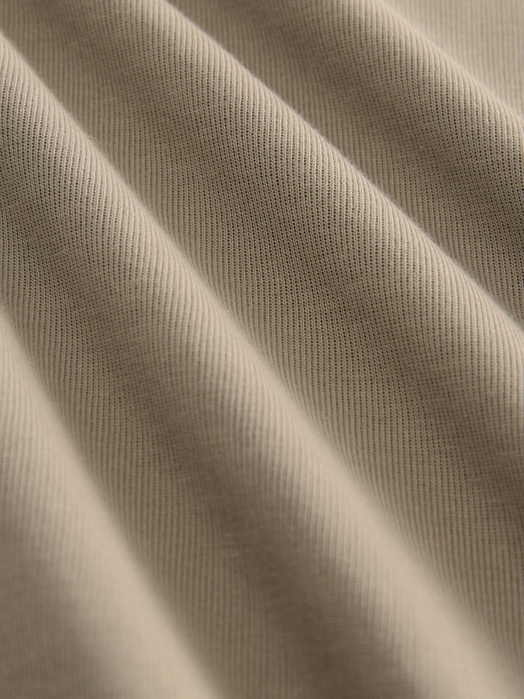 Neutral Stone Relaxed Fit Smart Cuban Collar Jersey Shirt - Image 7 of 7