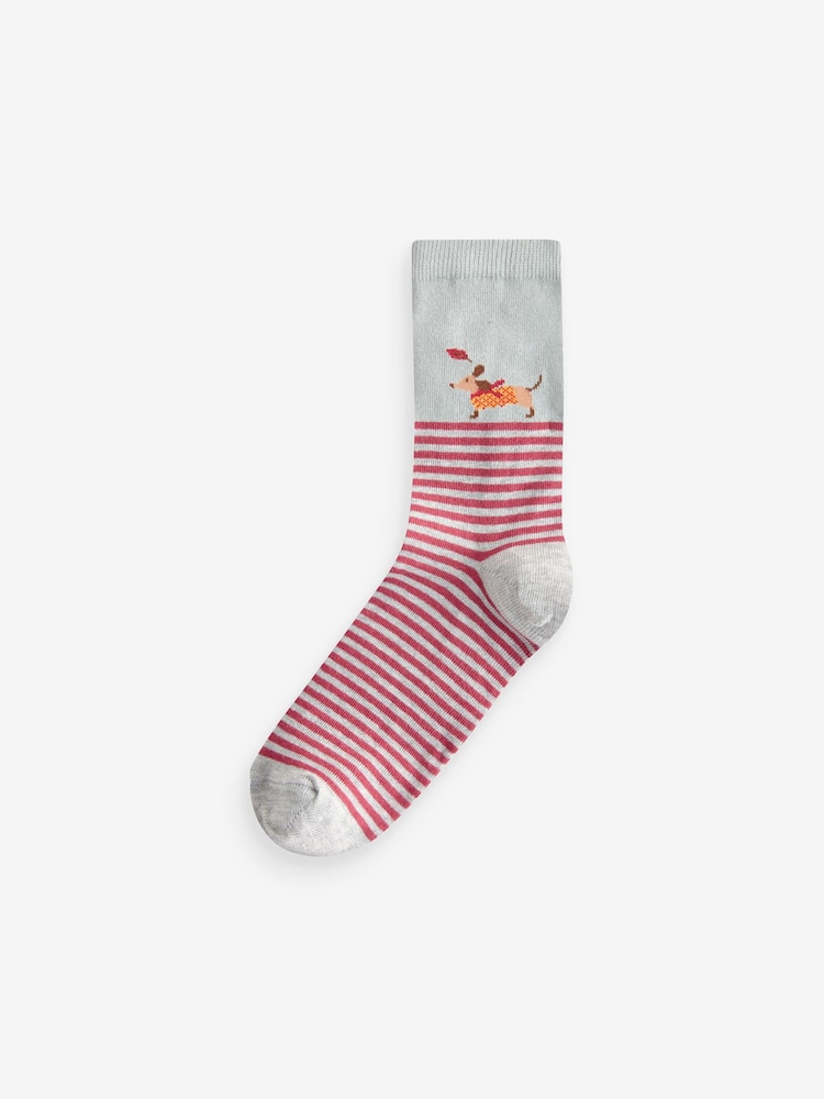 Dog Walking Scene Ankle Socks 5 Pack - Image 2 of 8 Dog Walking Scene Ankle Socks 5 Pack - Image 2 of 8