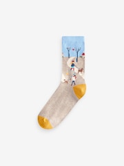 Dog Walking Scene Ankle Socks 5 Pack - Image 4 of 8