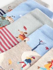 Dog Walking Scene Ankle Socks 5 Pack - Image 8 of 8