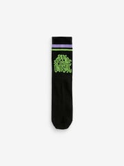Black/White Black/White Beetlejuice Ankle Socks 3 Pack - Image 2 of 4