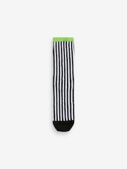 Black/White Black/White Beetlejuice Ankle Socks 3 Pack - Image 4 of 4