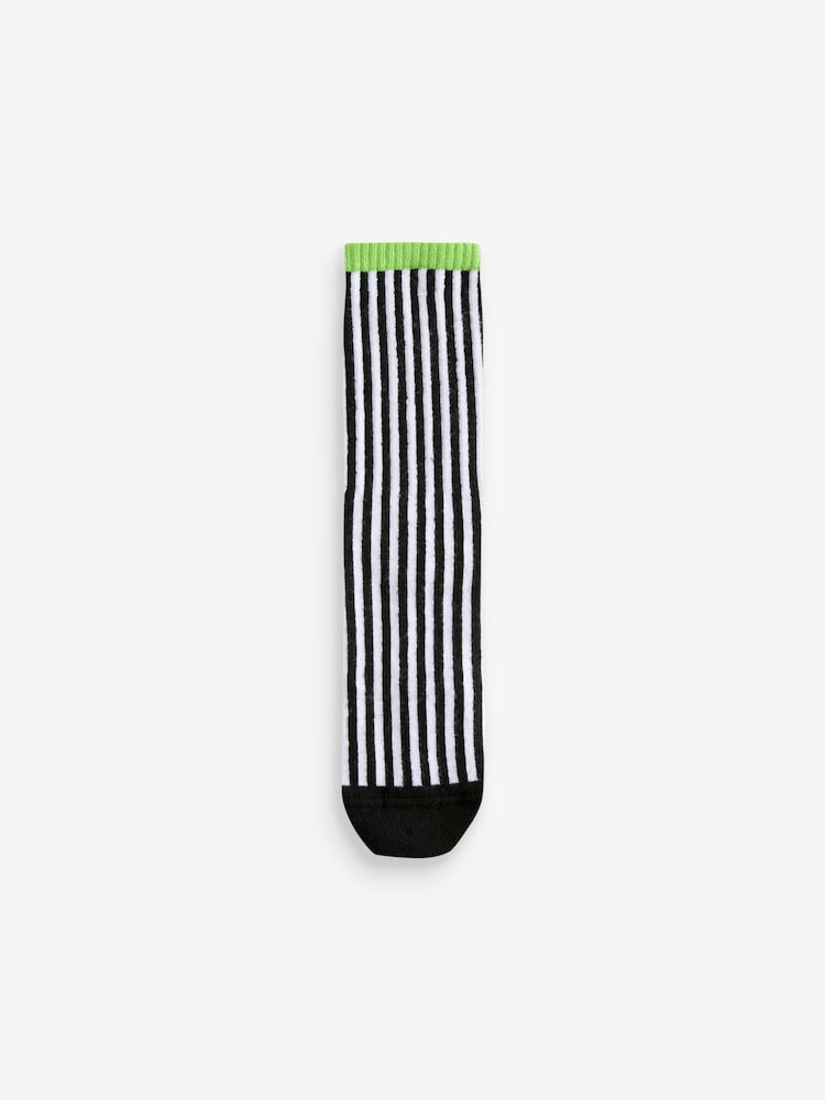 Black/White Black/White Beetlejuice Ankle Socks 3 Pack - Image 4 of 4