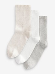Neutral Sparkle Heavyweight Ankle Socks 3 Pack - Image 1 of 6
