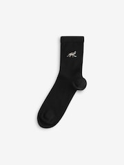 Cute Cats Embroidered Motif Ankle Socks 4 Pack - Image 4 of 8