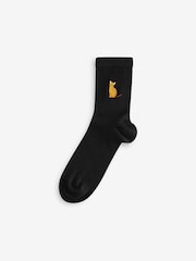 Cute Cats Embroidered Motif Ankle Socks 4 Pack - Image 6 of 8