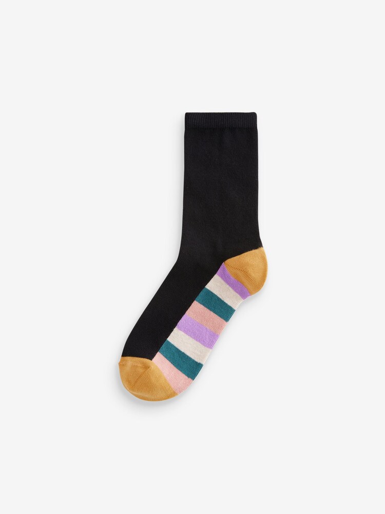 Blau/Ockergelb/Lila - Socken mit Fußbett, 5er-Pack - Bild 2 von 6 Blau/Ockergelb/Lila - Socken mit Fußbett, 5er-Pack - Bild 2 von 6